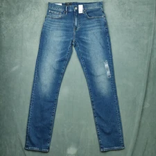 NEW Gap Jeans Mens 30x32 Medium Wash Faded Blue Denim Slim Straight Stretch Flex