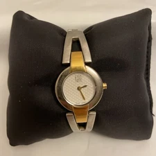 ESQ Swiss Watch Women Silver Tone Round Case White Dial  E5224 New Battery