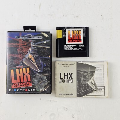 LHX Attack Chopper Mega Drive Sega beschädigt Handbuch PAL 1992