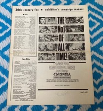 1964 CLEOPATRA EXHIBITORS CAMPAIN MANUEL ELIZABETH TAYLOR & RICHARD BURTON