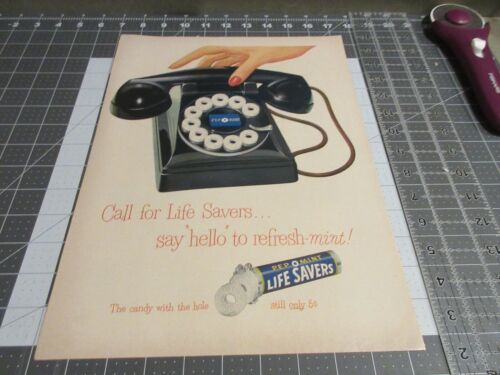 1949 Original Large Ad - PepOmint Life Savers - Telephone Dial - Picture 1 of 3