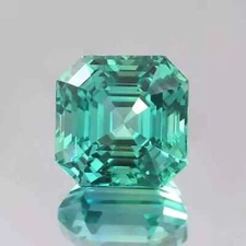 AAA 10 CT+ Flawless Natural Green Emerald Loose Certified Gemstone Asscher Cut