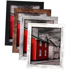 8x10 Picture Frame, 4 Pack Woodgrain Wider Frames, Display Multicolour