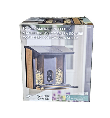 Evergreen Solar Smart Bird Feeder w/1080p WiFi Camera & 20s Clip Cloud Storage 