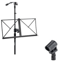 Clamp-On Mic Stand Music Tray Wireless Microphone Shock Mount Vocal Bundle