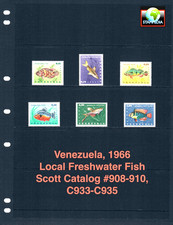 $8.10 Scott Value - 1966 VENEZUELA Fish South America Marine Life CV MNH NH UMM