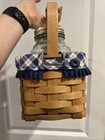 Longaberger Blue Ribbon Canning Basket w/ Liner, Protector, Handle And Clip — photo 7