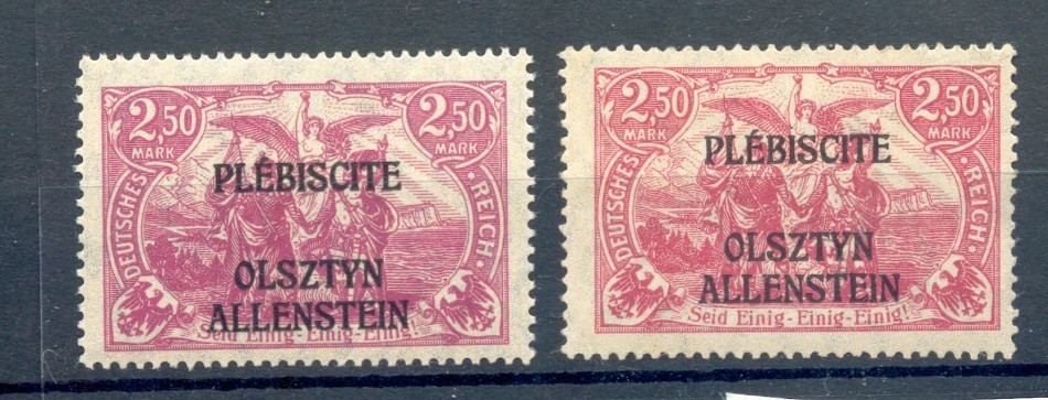 Allenstein 13B,C Color MNH Post Fresh BPP 16EUR