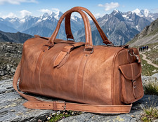Genuine spacious Leather Duffel Bag Handmade Weekend Travel Bag Large New