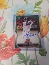 2023 Topps Bowman Chrome Edouard Julien Auto Green Rain/99 (RC) SP