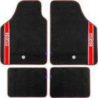 Set completo 03763 tappetini moquette auto rosso universali quattro pezzi SPARCO