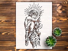 Detailed Figure Stencil Artwork for Unique Crafting Projects - StencilAir