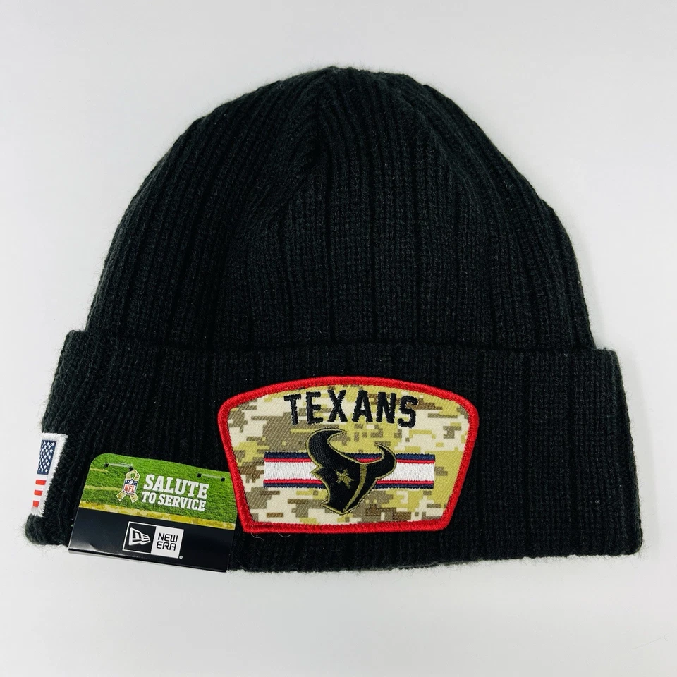 Вязаная шапка-манжета New Era NFL Houston Texans Beanie Toboggan Salute Service США - Изображение 2 из 4