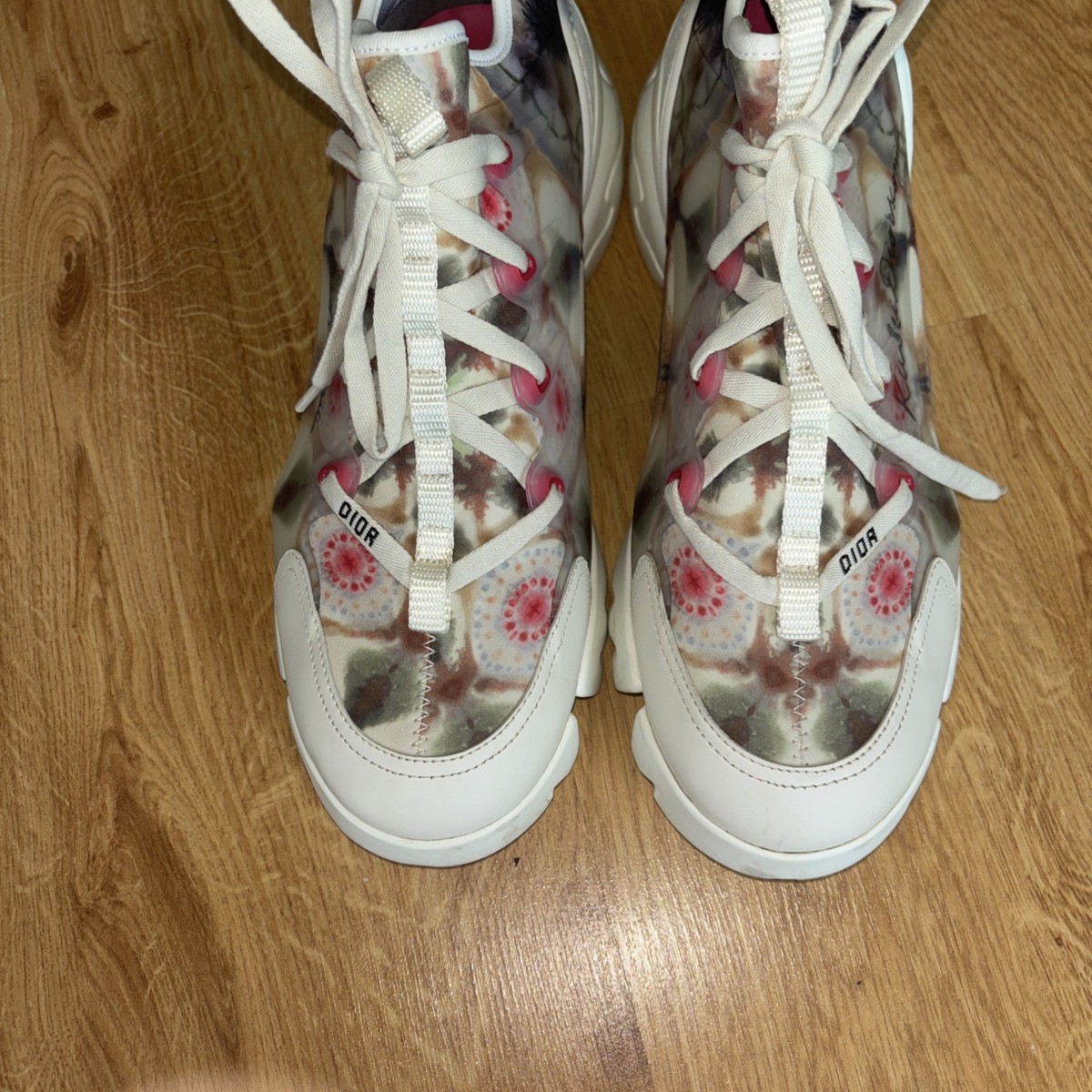 Christian Dior D Connect Chunky Floral Slip on Lace Sneaker Size