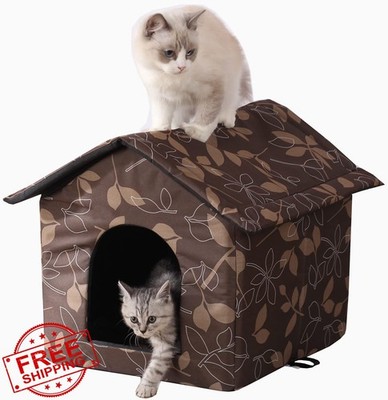 H HONG RI SHENG Large Brown Cat House