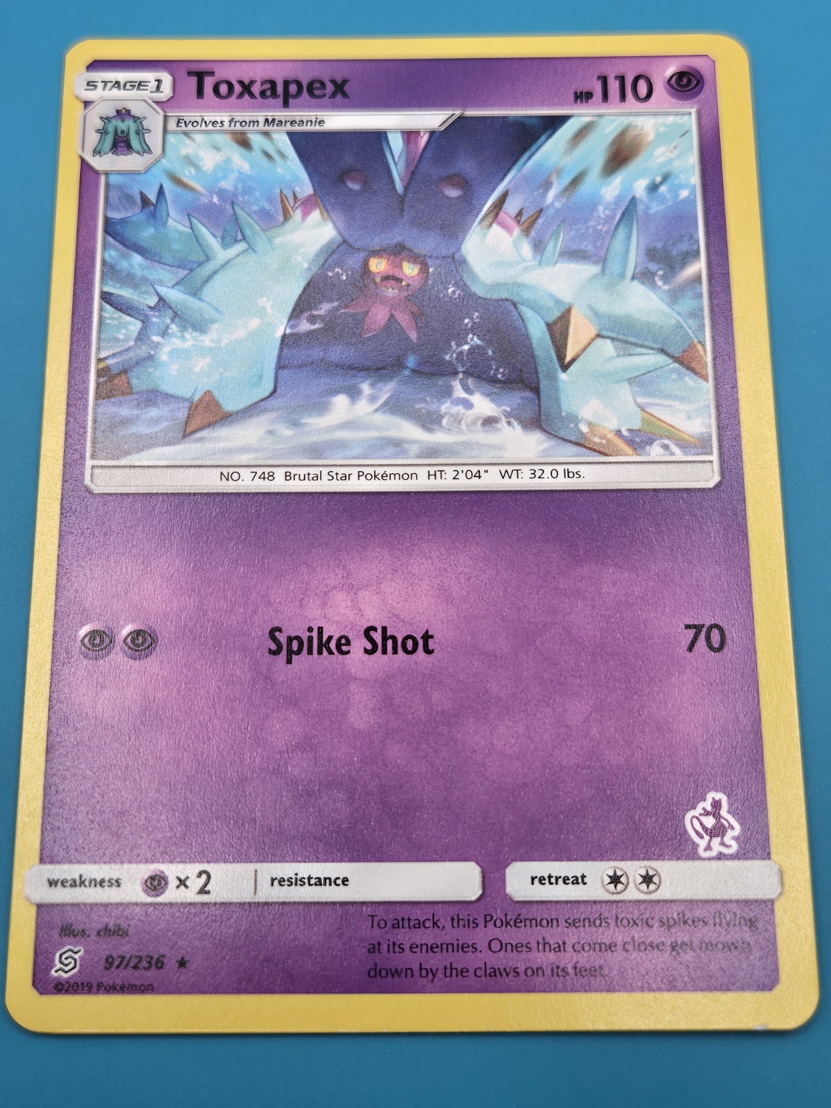 Pokemon TCG Toxapex 97/236 Battle Academy Mewtwo Stamped Regular NM