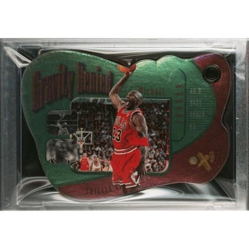 Skybox E-X2001 1997 Michael Jordan Gravity Denied #9 PSA 8 casi nuevo-como nuevo Chicago Bulls - Imagen 2 de 5
