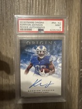 2018 Panini Origins Rookie Autographs Kerryon Johnson #RA-KJ On Card Auto PSA 9!. rookie card picture