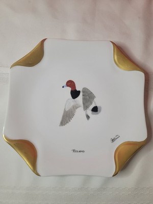 Vintage Hand Signed RED HEAD Plate by Bill Gabbert 1971 9-1/8''