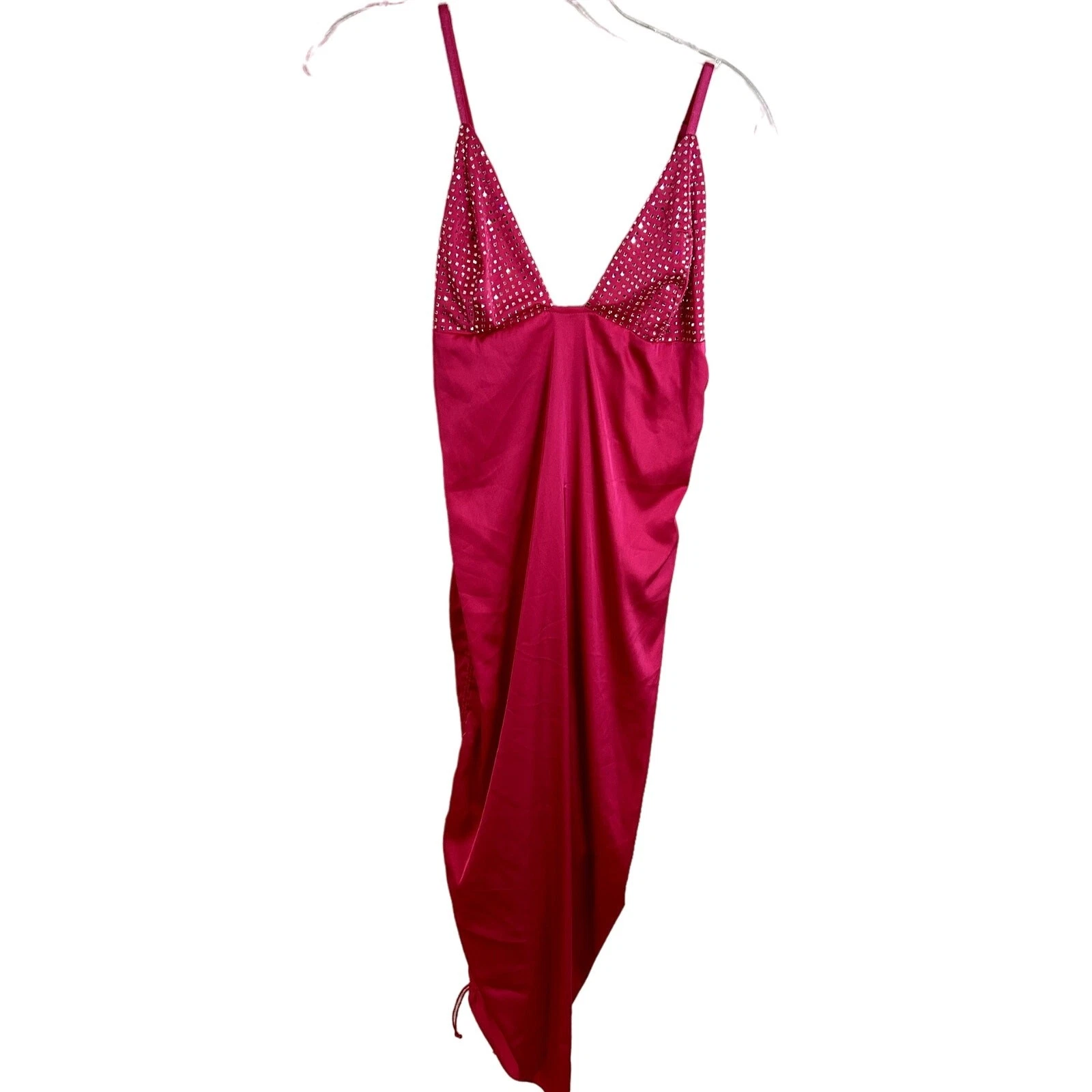 UNDERCOVER Mini abito nuovo con etichette For Love & Lemons for Victoria’s Secret Mirage strass increspato