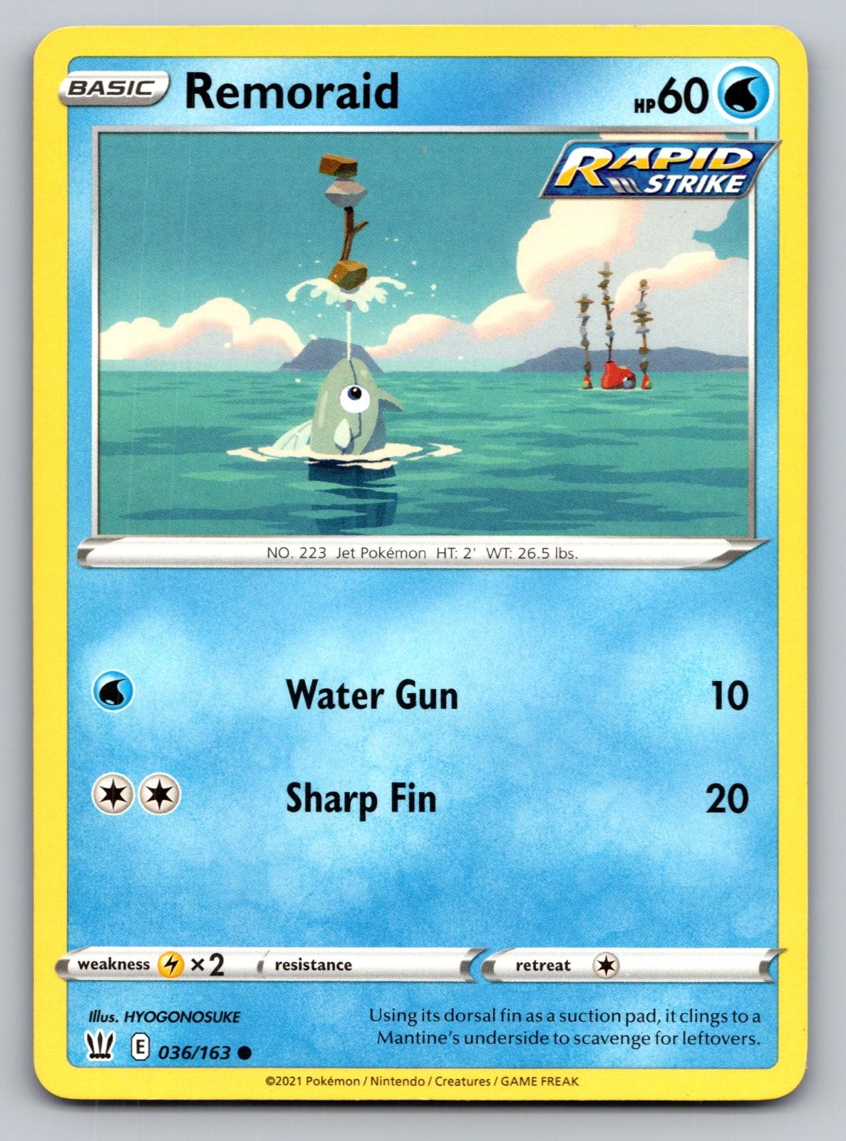 Remoraid 036/163 Common Battle Styles Pokemon Lightly Played