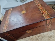 Victorian walnut writing slope, dating from the 1850s to the 1880s.