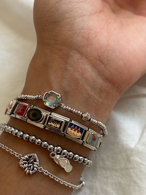100 Italian Charms Link   Y2K Vintage Retro Armband Schmuck   Gemischt Sammlung