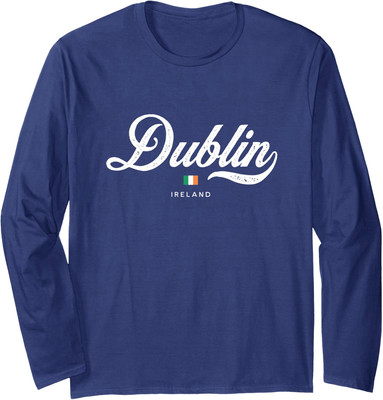 Dublin Ireland Retro Vintage Distressed Cool Clothing Long Sleeve Tshirt