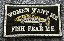 SPORT FISHING 2x3 Embroidered Morale Patch Hook Backing Brand New