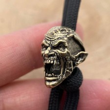 2 pcs Zombie Retro Brass Lanyard Beads Skull Knife Bead Knife EDC Bracelet Beads