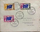 FRANCE CONSEIL DE L'EUROPE 0.5 0.2 0.25 FIRST DAY STRASBOURG 1963 ON COVER