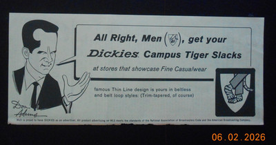 RARE 1965 Don Adams Get Smart Dickies slacks pant AD WLS Radio Rolling Stones #1