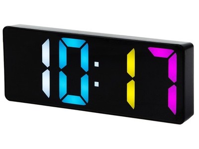 Digitaler LED Wecker Farbdisplay Thermometer Datum Snooze USB Tischuhr  