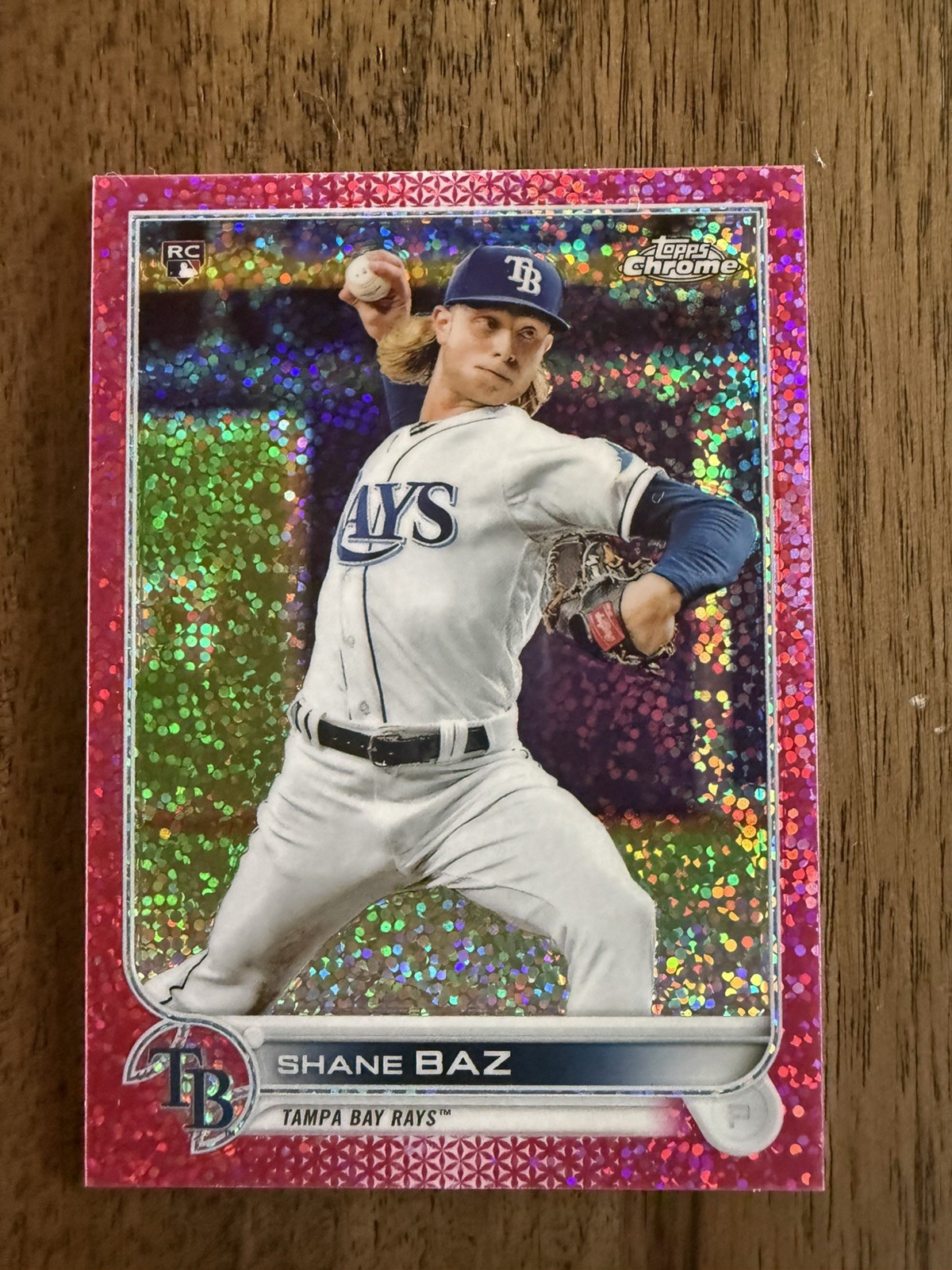 2022 Topps Chrome Shane Baz - Magenta Speckle Refractor 6/350 RC - #201