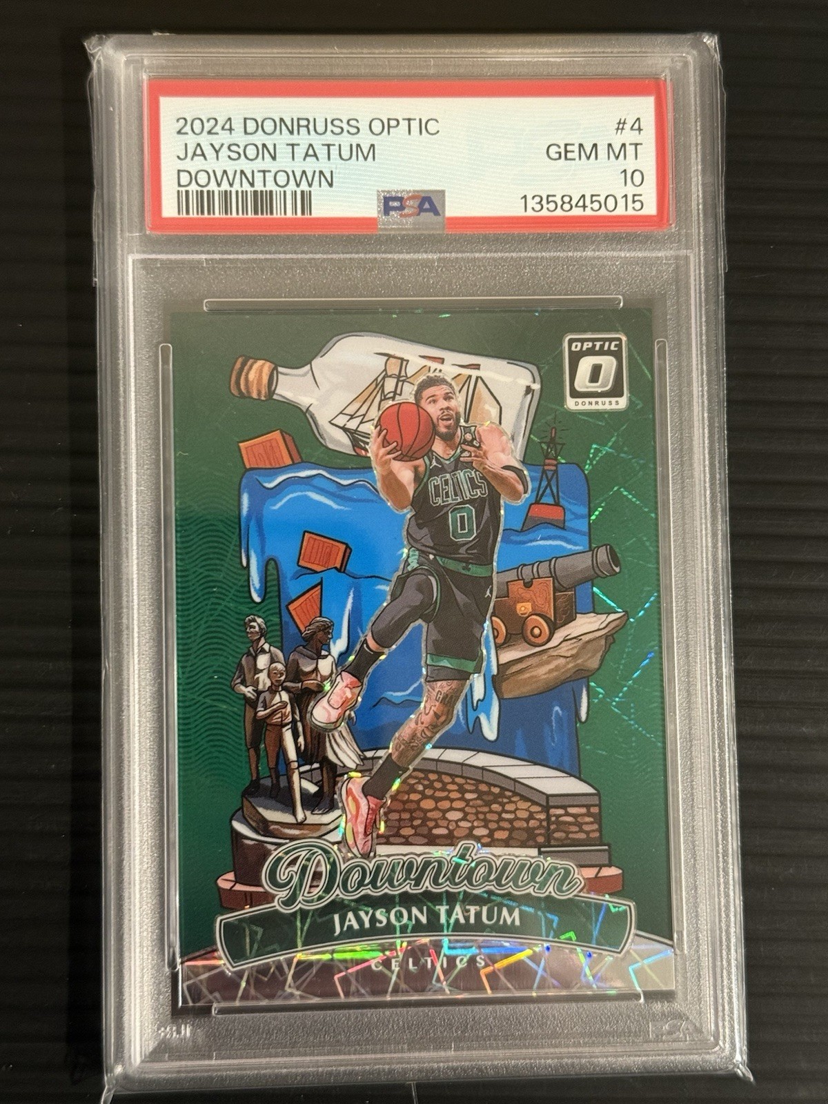 2024 PANINI DONRUSS OPTIC DOWNTOWN #4 JAYSON TATUM PSA 10