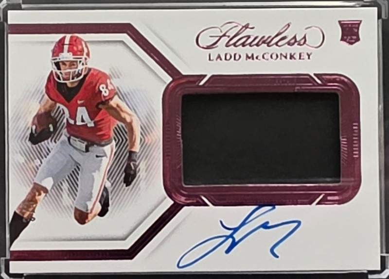 ๐RPA 3/3๐2024 LADD MCCONKEY PANINI FLAWLESS 153 ๐ TRUE ROOKIE PATCH AUTO ๐