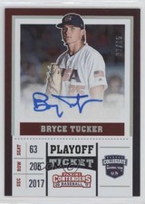 2017 Elite Extra Edition USA Baseball Playoff Ticket 3/15 Bryce Tucker Auto 7l6