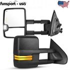 Pair Power Heated Tow Mirrors for 2014- 2018 Silverado Sierra 1500 Pickup Signal