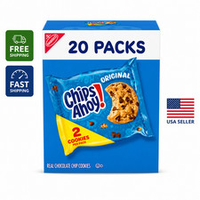 CHIPS AHOY Original Chocolate Chip Cookies, 20 Snack Packs 2 Cookies per Pack 