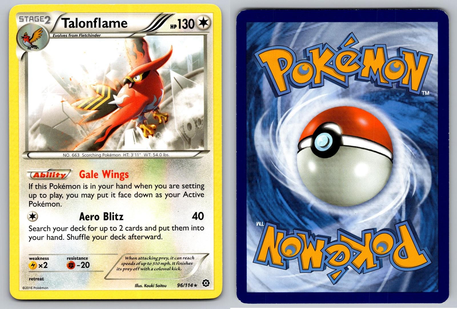 TALONFLAME 96/114 RARE STEAM SIEGE POKEMON NM/M