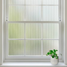 Reeded Glass Window Privacy Film Non Adhesive Frosted Glass Window Film Static