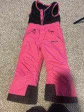 Arctix Girls Pink Black Fleece Snow Bib Pants