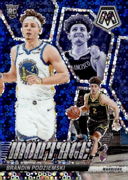2023-24 Panini Mosaic Brandin Podziemski Montage Fast Break Blue Rookie 06/85