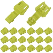 0.7" Zipper Pull Cord Lock, Plastic Shoe Lace End Clips, 50 Pack Light Green