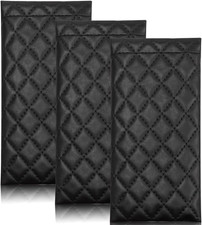 Squeeze Leather Sunglasses Pouch - 3 Pack Glasses Case Soft Eyeglass Sleeve Pouc