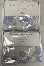 Machado,Carneiro & Lobo’s Blue & White Chinoiserie King Shams (2) New In Package