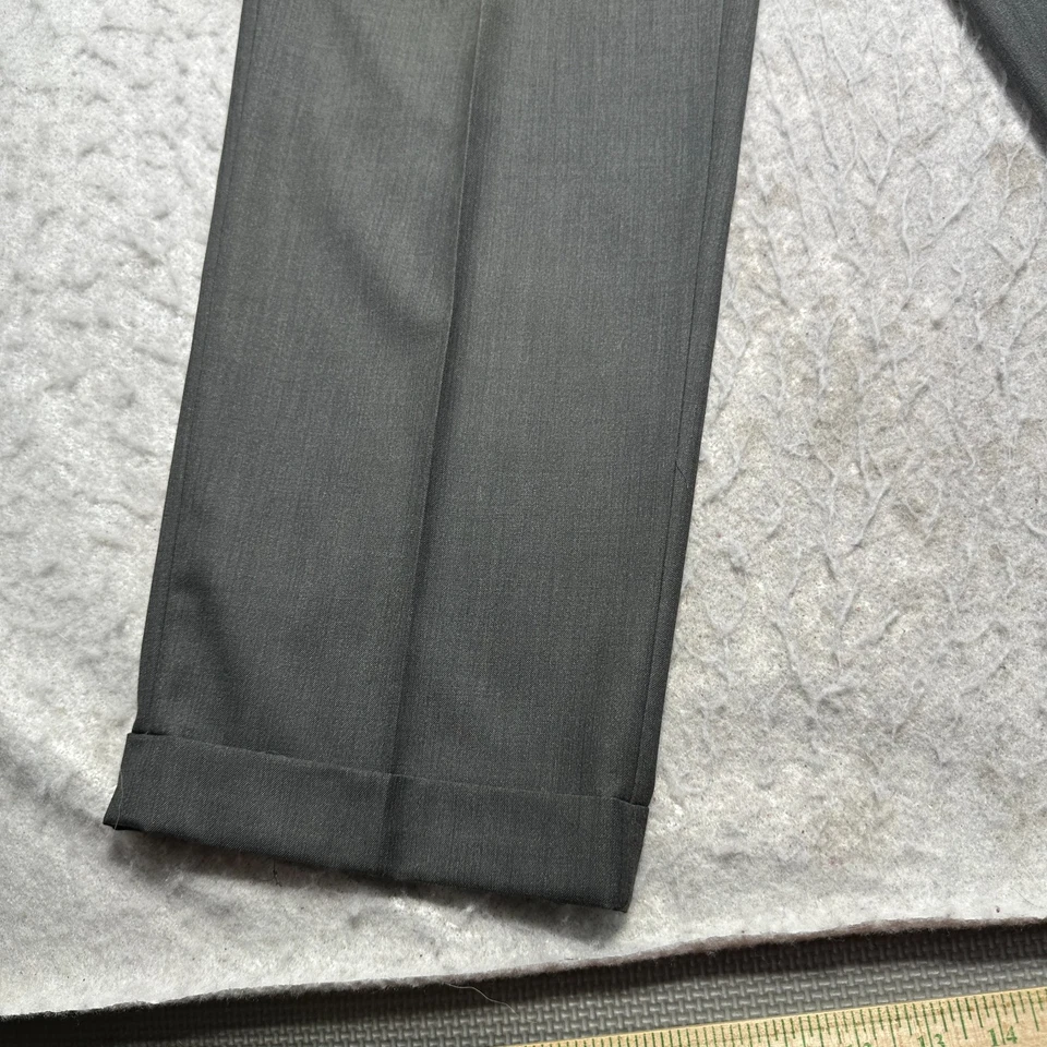 Pantalones de vestir Axist gris plisados puños rectos mezcla de rayón para hombre talla 34 x 32 Foto 2 de 4