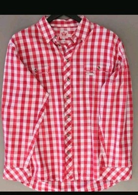 Spieth & Wensky Trachtenhemd Gr. S 37/38 Hemd kariert rot-weiß Oktoberfest Wiesn