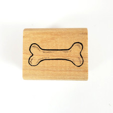 Stamp Craft Doggie 440C02 Bone Wood Mounted Rubber Stamp