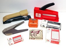 Vintage Metal Office Supplies - Hole Punch, Stapler, Pins etc Job Lot